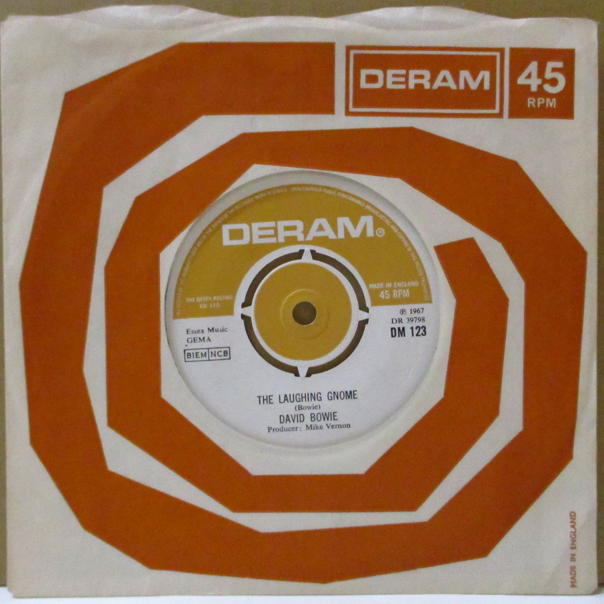 DAVID BOWIE (デヴィッド・ボウイ)  - The Laughing Gnome (UK '73 再発ラウンドセンター」 7インチ+カンパニースリーブ) '67年名曲！