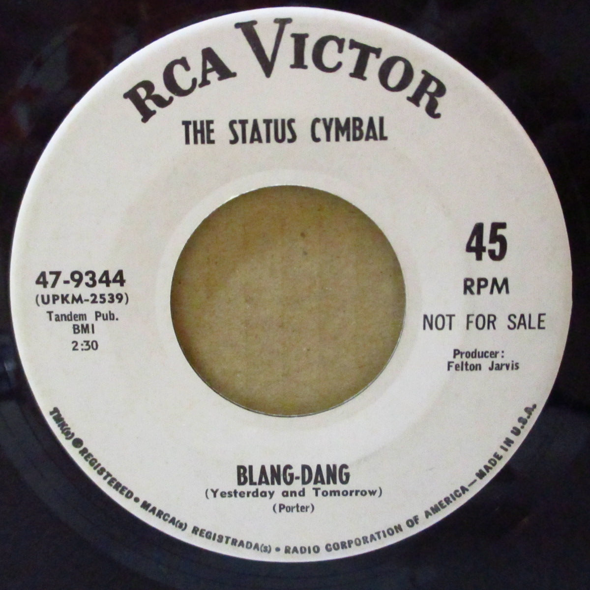 STATUS CYMBAL, THE (ザ・ステータス・シンボル)  - Takin' My Time / Blang-Dang (US '67 プロモ・白ラベ7インチ) 両面ミディアム・サンシャイン・ポップ！