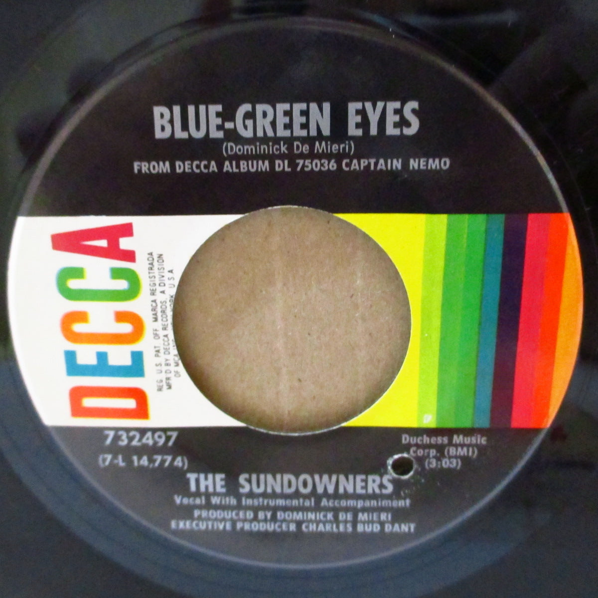 SUNDOWNERS, THE (ザ・サンダウナーズ)  - Blue - Green Eyes (US '69 オリジナル 「ステレオ」7インチ)The WHO 直系MODガレージ・ビート！