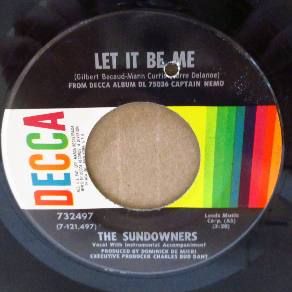 SUNDOWNERS, THE (ザ・サンダウナーズ)  - Blue - Green Eyes (US '69 オリジナル 「ステレオ」7インチ)The WHO 直系MODガレージ・ビート！
