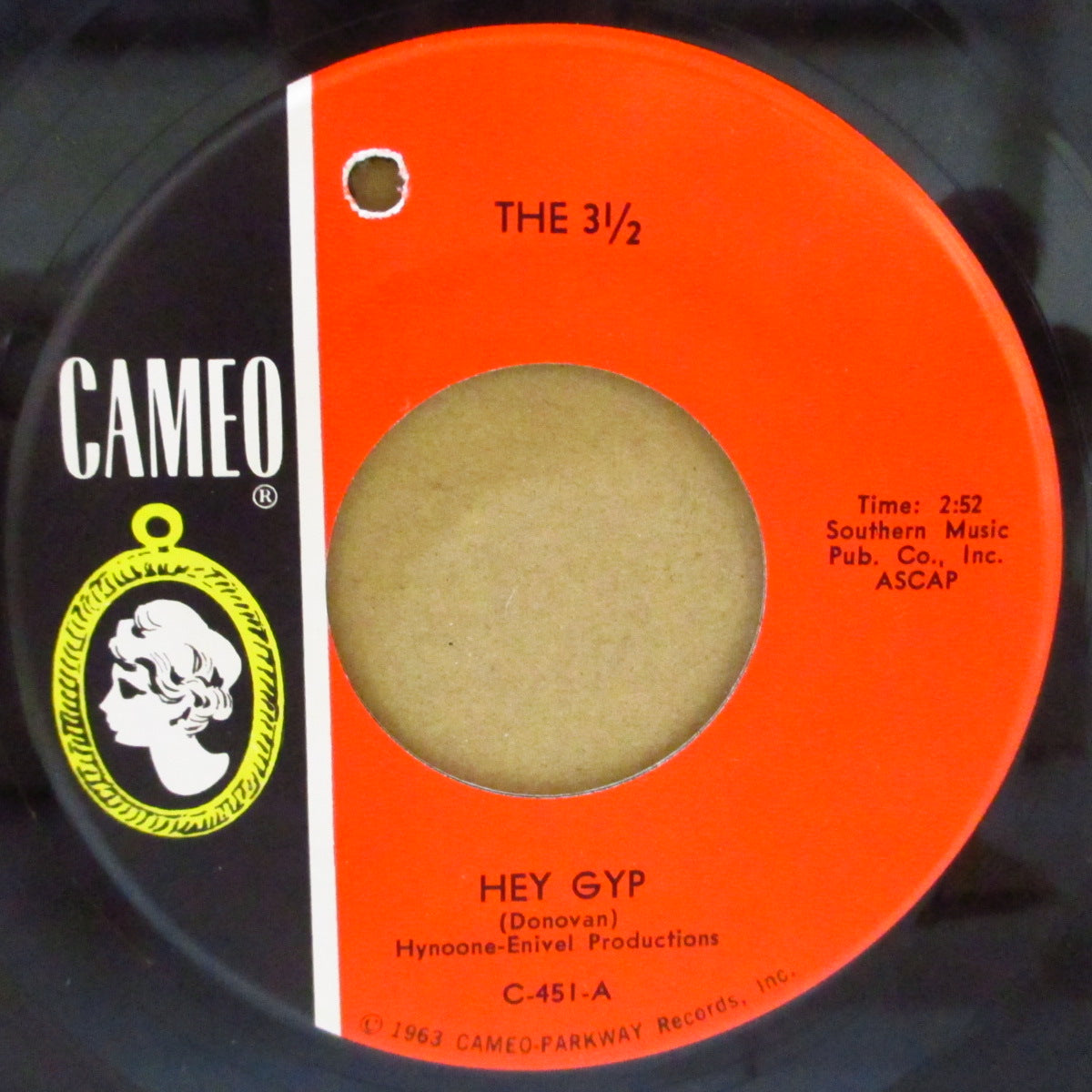 3 1/2, THE (ザ・スリー・アンド・ア・ハーフ)  - Hey Gyp (US '66 オリジナル「黒・赤ラベ」 7インチ)MODガレージ・ノーザン・カヴァー！