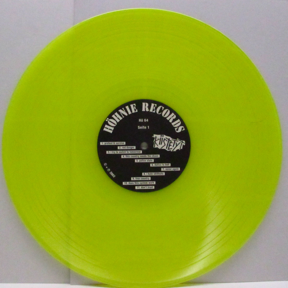 RIISTETYT (リーステテュット)  - As A Prisoner Of State (German '02 限定再発「黄盤」LP+インサート/緑ジャケ）'82年ファーストの国際 Ver!