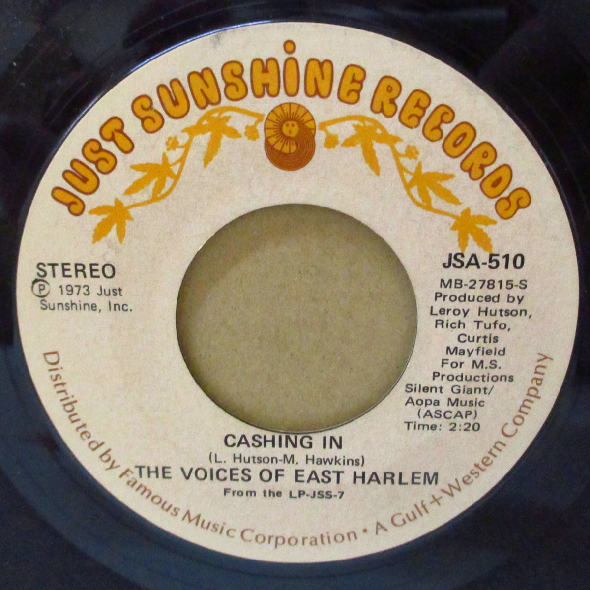 VOICE OF EAST HARLEM, THE (ザ・ヴォイス・オブ・イースト・ハーレム)  - Cashing In (US '71オリジナル 7インチ)激レア、ファンキーポップ！