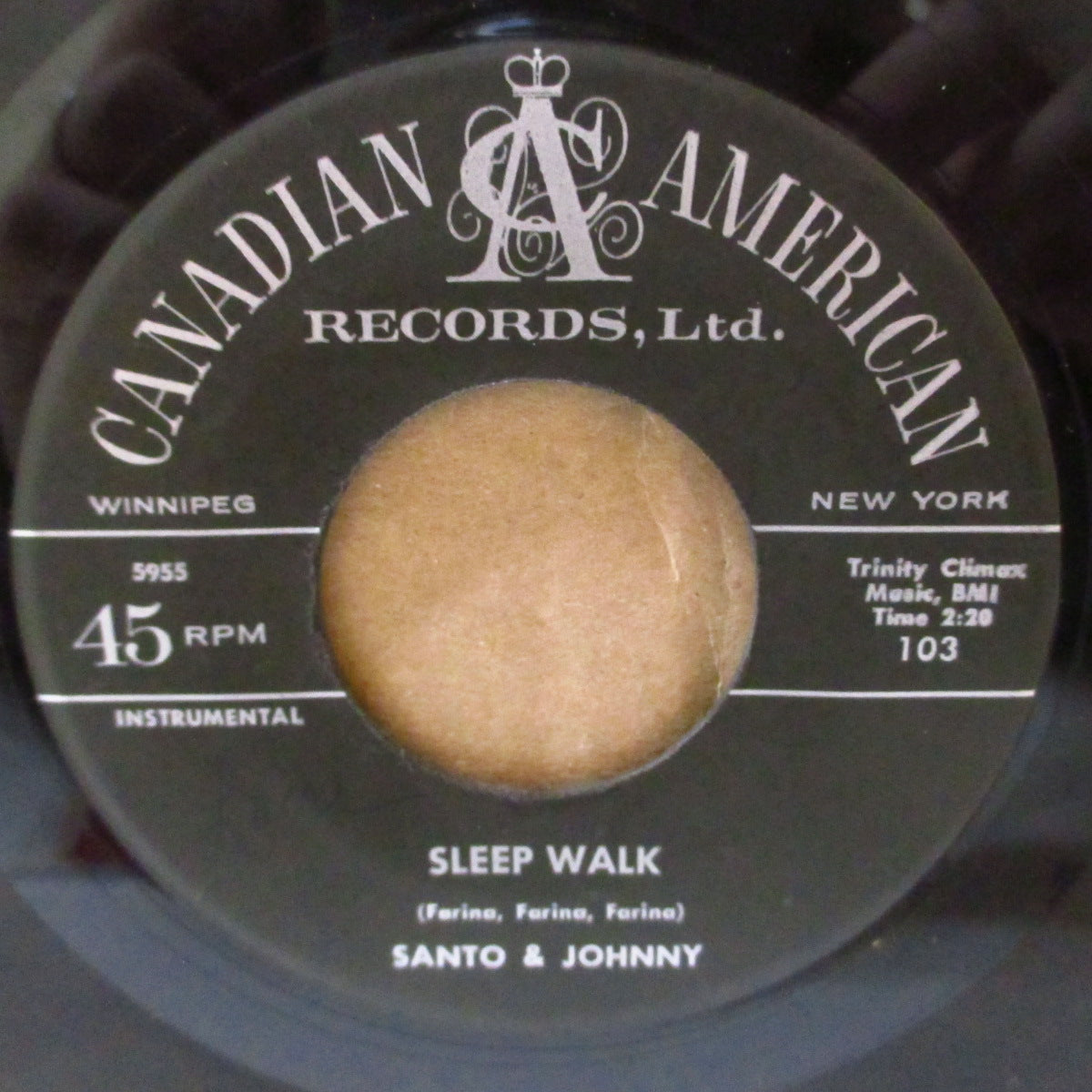 SANTO & JOHNNY (サント＆ジョニー)  - Sleep Walk / All Night Diner (US '59 オリジナル 7インチ)NYスティール・ギター・デュオ哀愁美メロ大名曲！