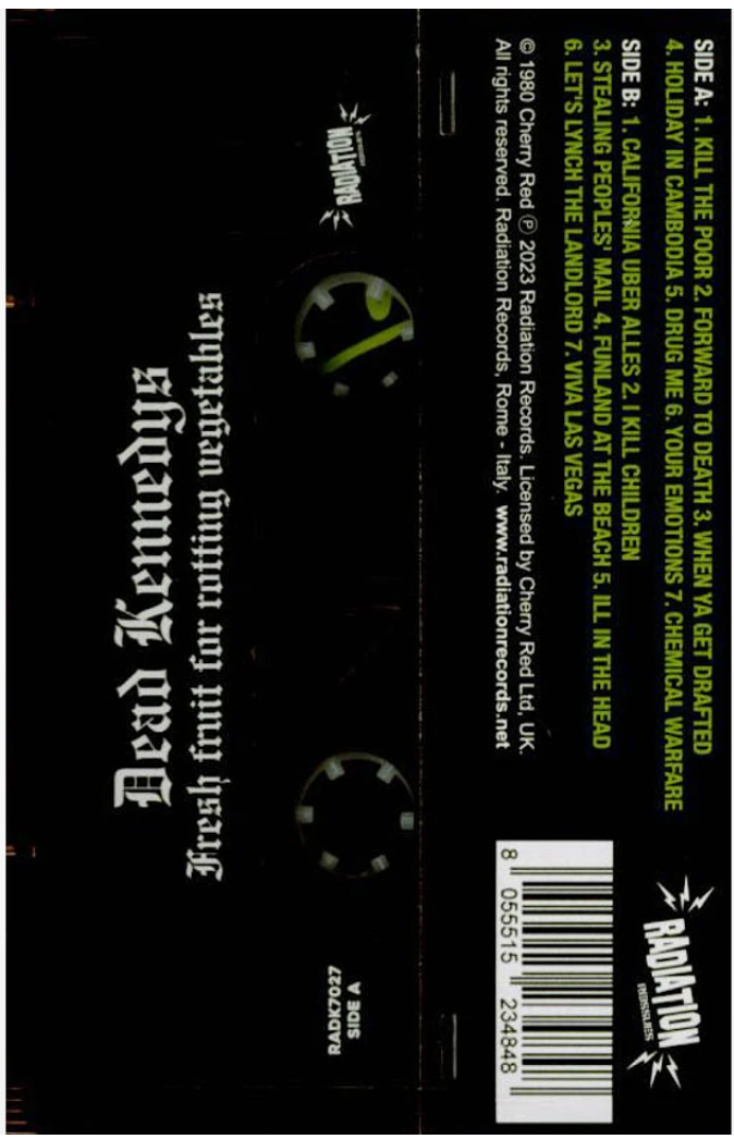 DEAD KENNEDYS (デッド・ケネディーズ)  - Fresh Fruit For Rotting Vegetables (Italy 「正規」限定再発 カセット / New) 1980年衝撃のデビューアルバム !