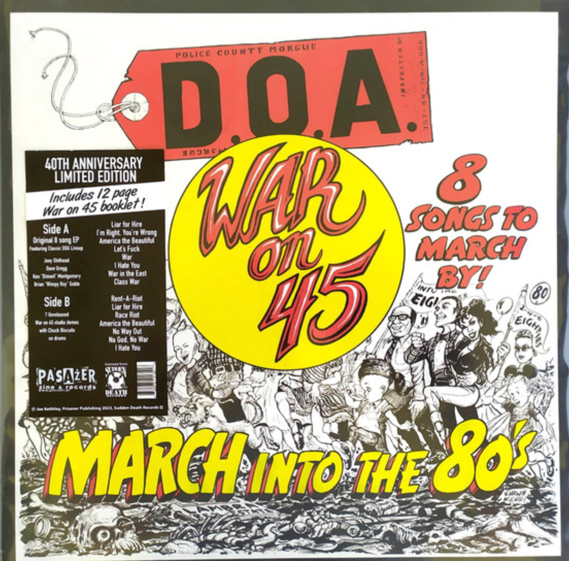 D.O.A. - War On 45 (EU 限定 「40周年記念再発」ブラックヴァイナル LP/ New) 12頁ブックレット付 !
