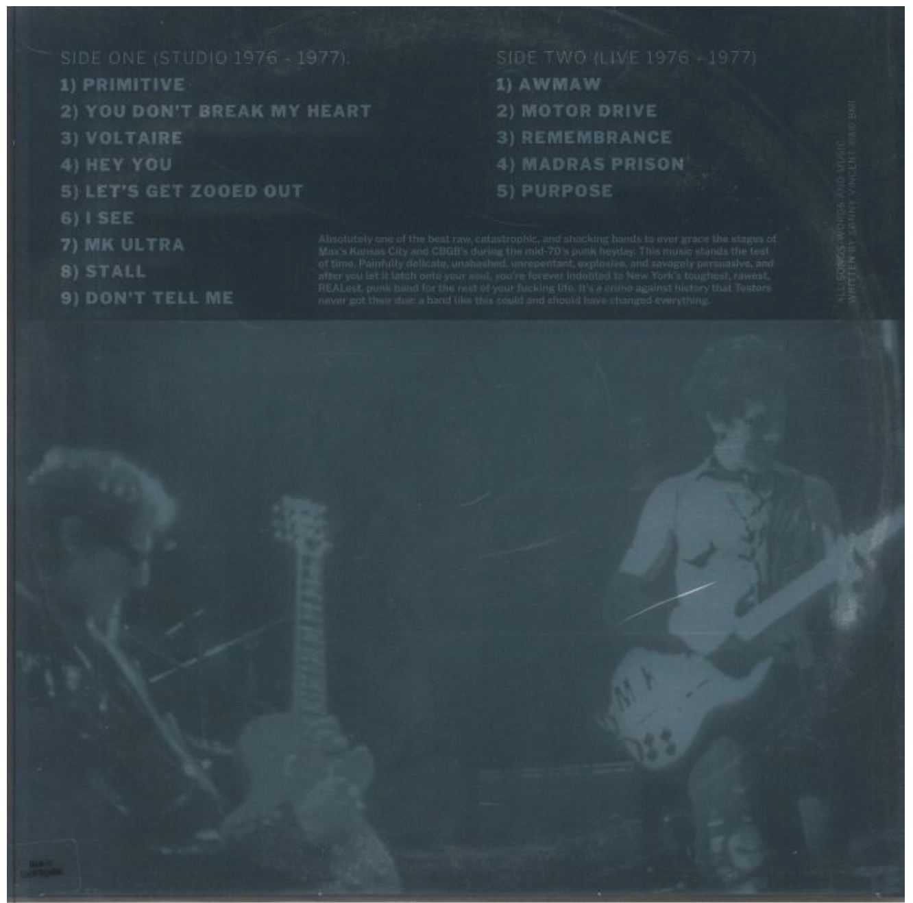 TESTORS (テスターズ)  - Prime Primitive 1976-1977 (US 限定「シルバーヴァイナル」LP/ New) feat.ソニー・ヴィンセント !