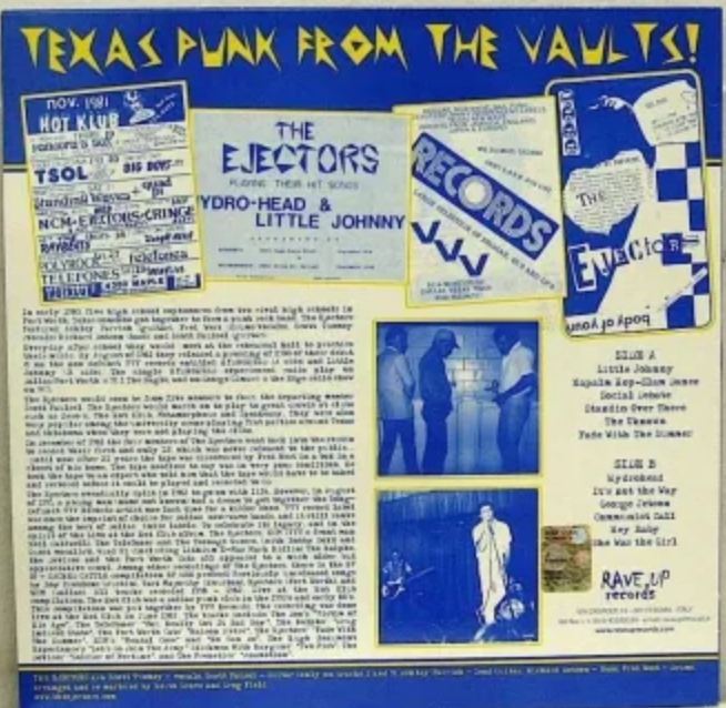EJECTORS, THE (ジ・イジェクターズ)  - Hydrohead (Italy 限定プレス LP/廃盤 New)  '81年テキサスパンク！
