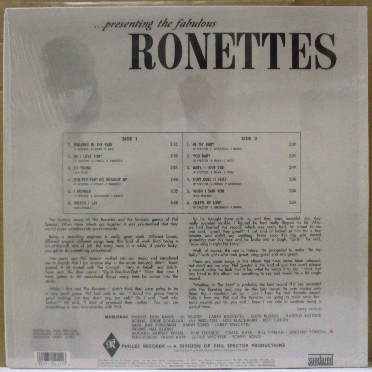 RONETTES, THE (ザ・ロネッツ)  - ....Presenting Fabulous The Ronettes feat.Veronica (US '12 サンデイズド社「正規ワンショット限定復刻再発 180g モノラル LP)