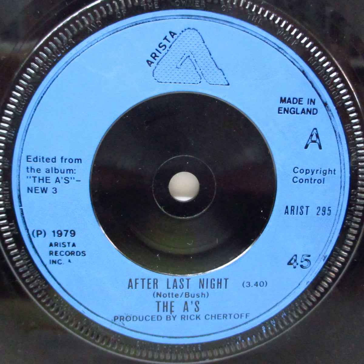 A's, THE (ジ・エーズ)  - After Last Night (UK オリジナル 7")