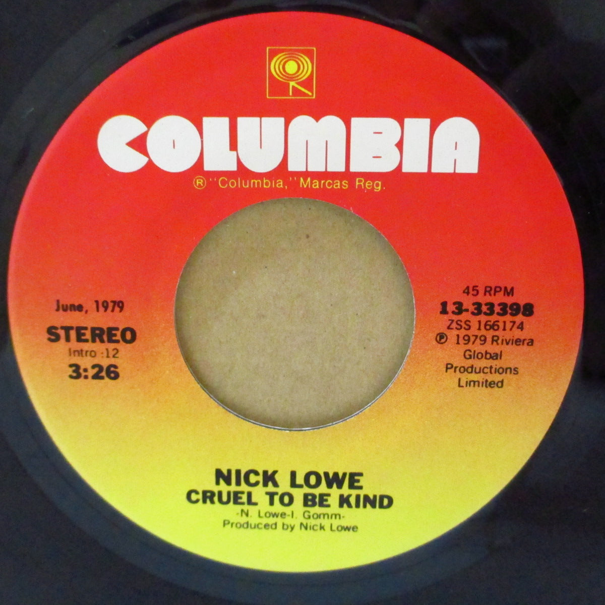 NICK LOWE (ニック・ロウ)  - Cruel To Be Kind / So It Goes (US '80 再発 7インチ)