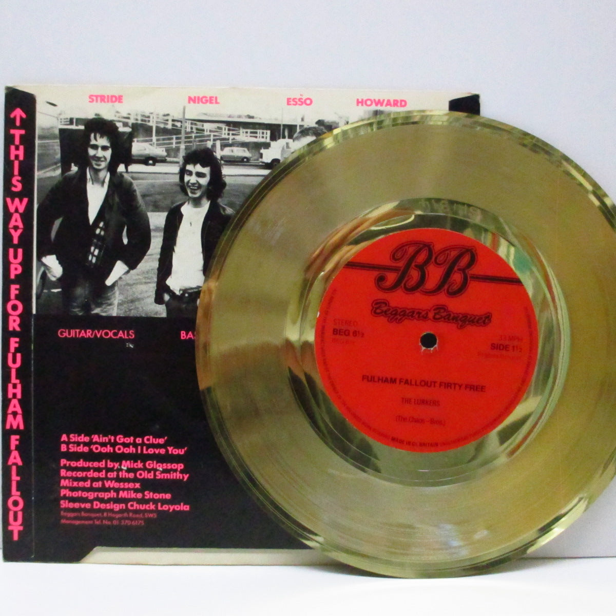 LURKERS, THE (ザ・ラーカーズ)  - Ain't Got A Clue (UK オリジナル 7"+金色 FLEXI/ステッカー付光沢固紙折り返ジャケ) 初回15,000枚限定ソノシート付き !