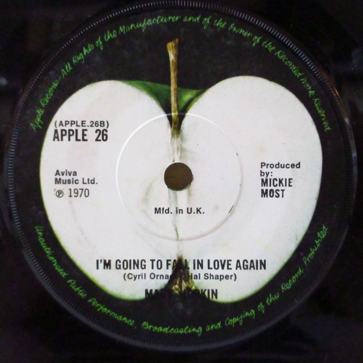 MARY HOPKIN (メリー・ホプキンス)  - Knock, Knock Who's There? (UK '70 オリジナル「フラットセンター」 7インチ+アップルロゴ入り黒カンパニースリーブ)