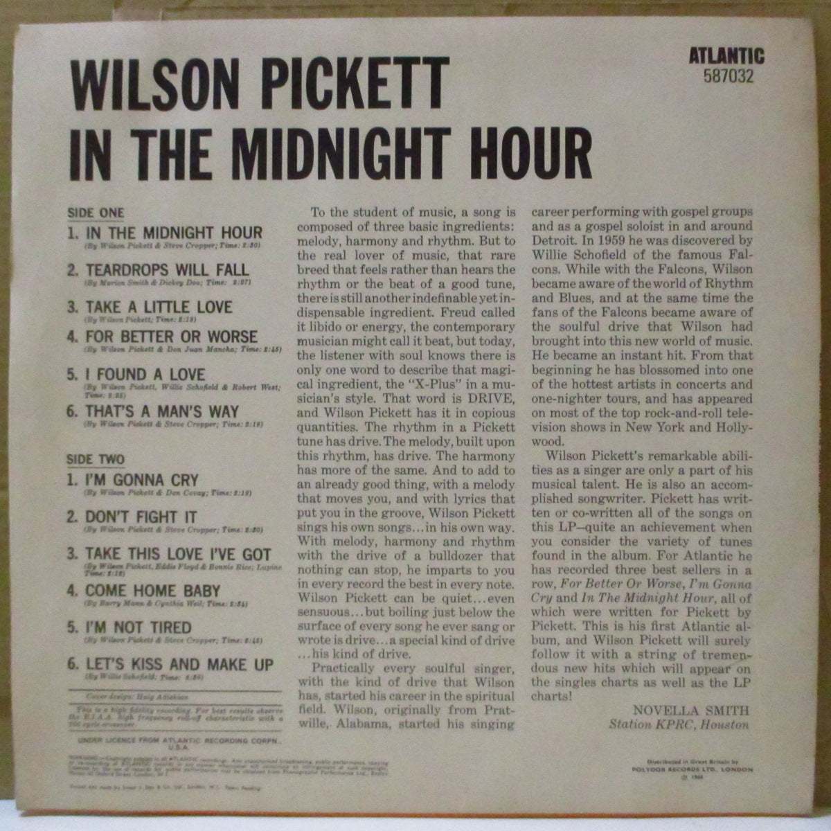 WILSON PICKETT (ウィルソン・ピケット)  - In The Midnight Hour (UK '66 再発モノラル LP/表面コーティング・ジャケ)名作セカンドアルバム！