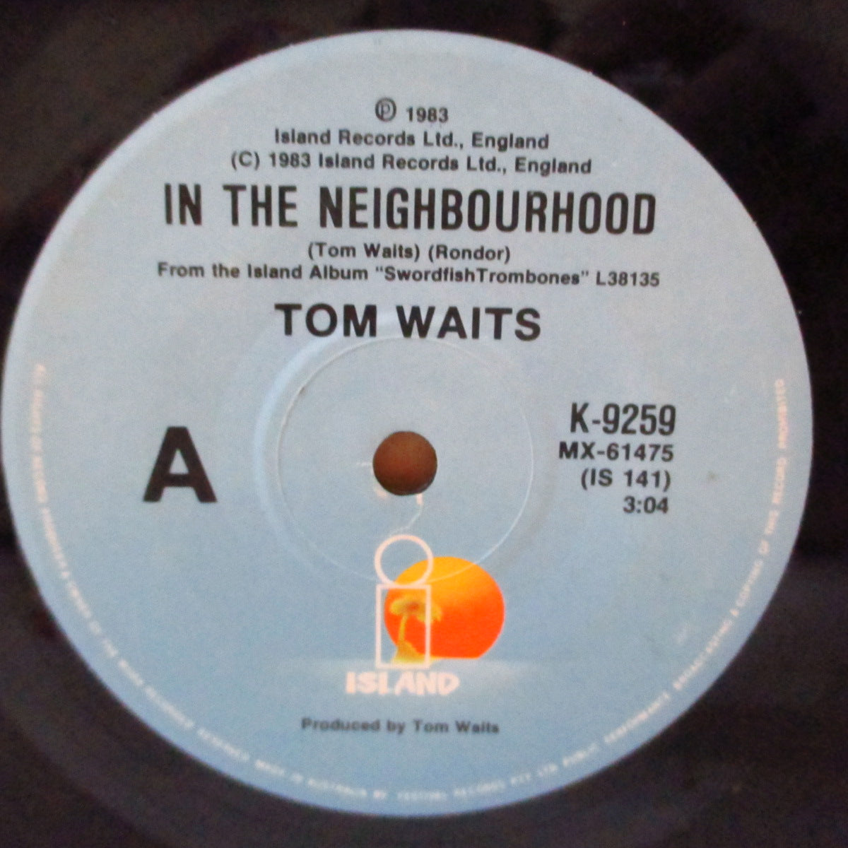 TOM WAITS (トム・ウェイツ)  - In The Neighborhood (OZ '83 オリジナル 7インチ+カンパニースリーブ)