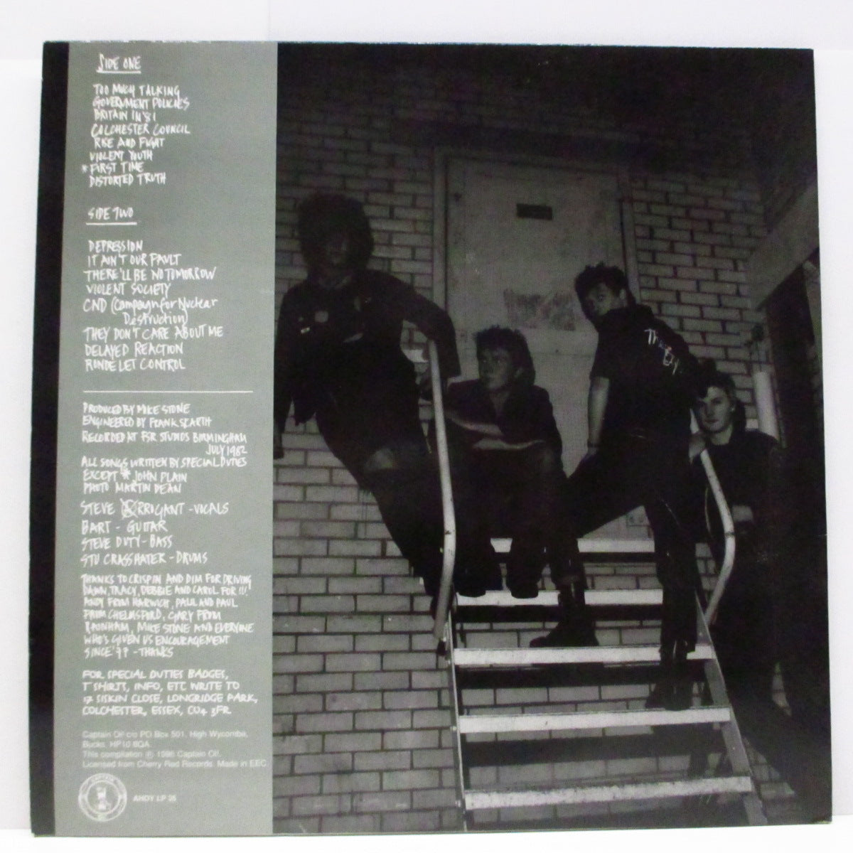 SPECIAL DUTIES (スペシャル・デューティーズ)  - '77 in '82 (UK '96 再発「ブラックヴァイナル」LP+インサート/AHOY LP 35) '82年ファースト！