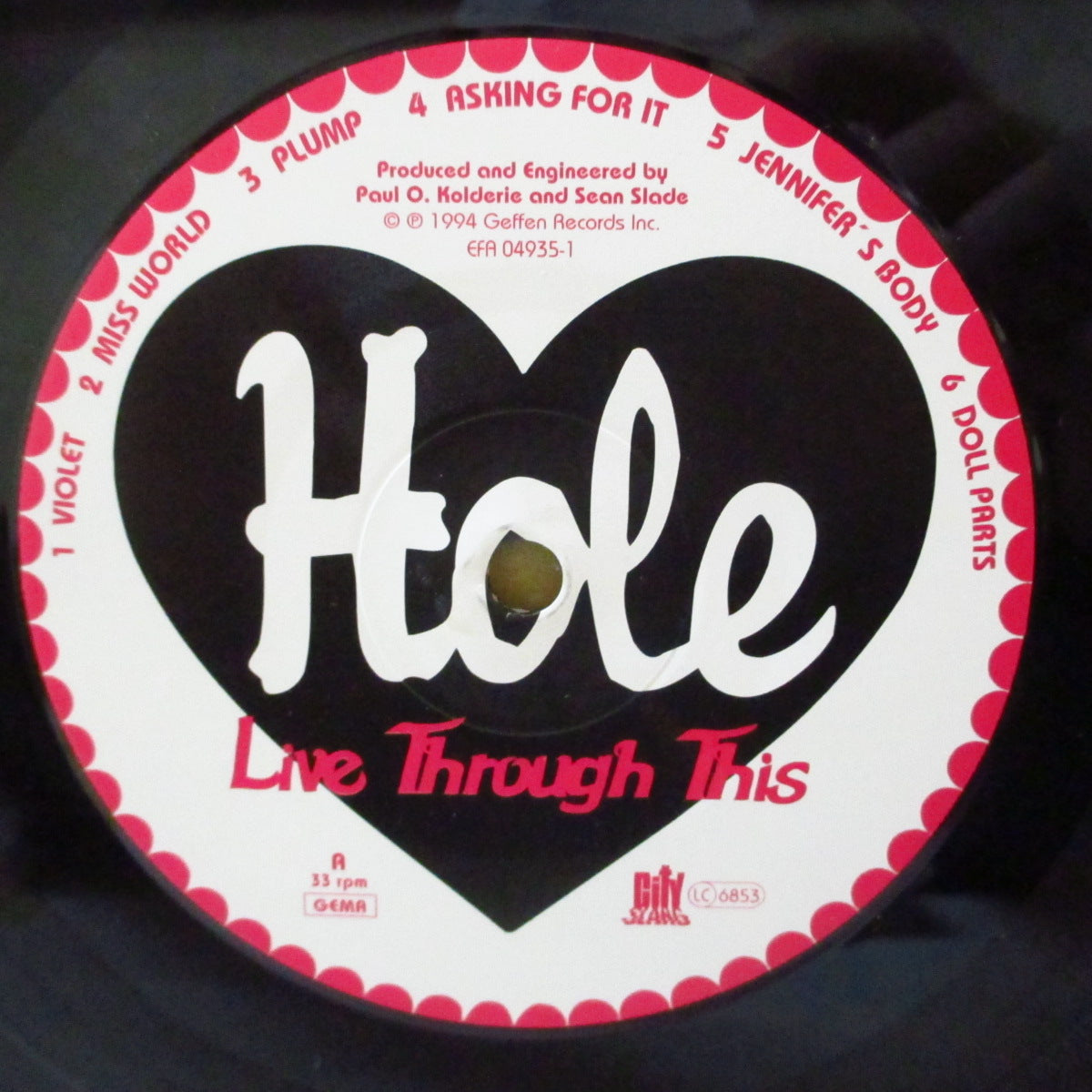 HOLE (ホール)  - Live Through This (German オリジナル「黒ハートラベ・黒盤」 LP) '94年2ndアルバム、美品！