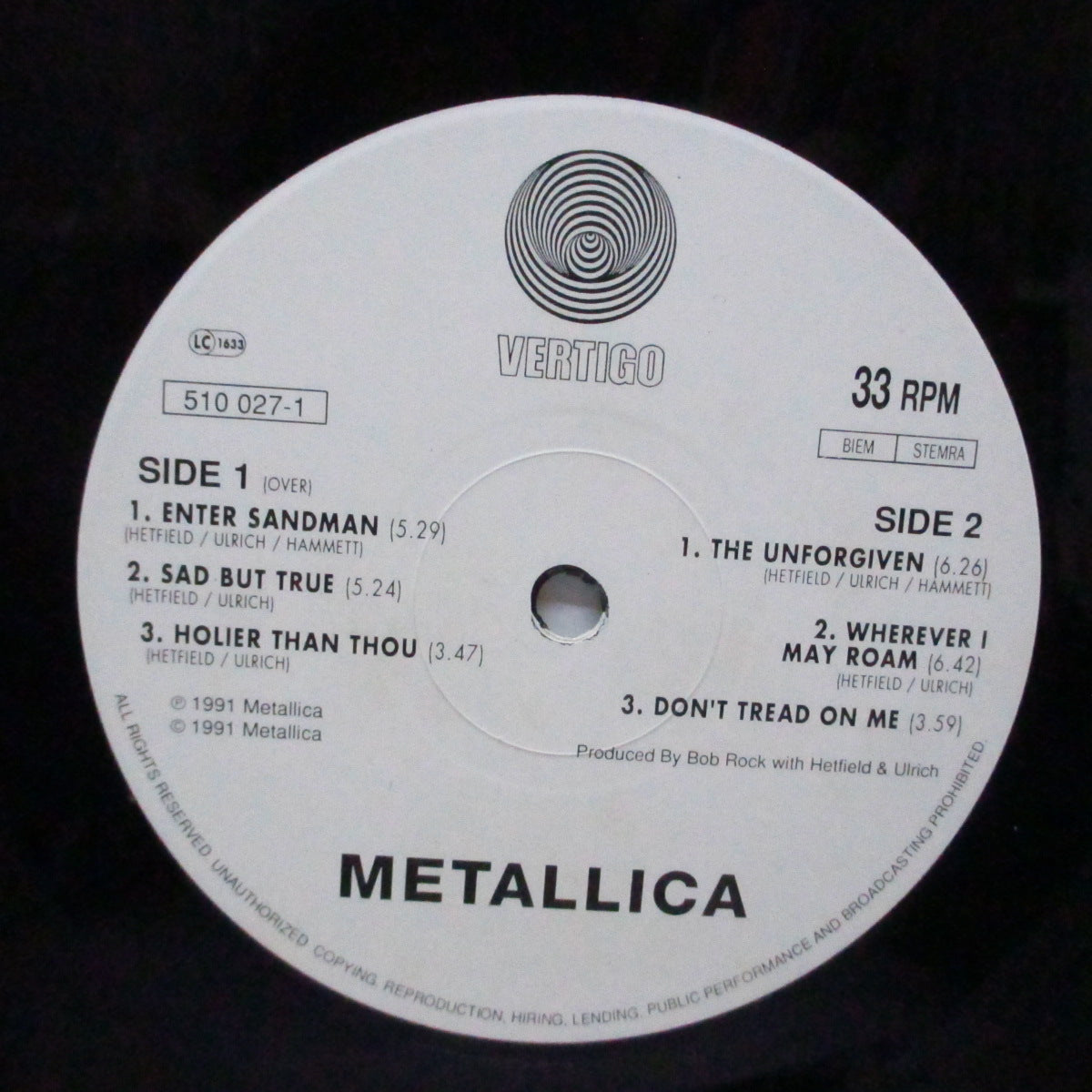 METALLICA (メタリカ)  - S.T. [5th] (UK オリジナル 2xLP+インナー)