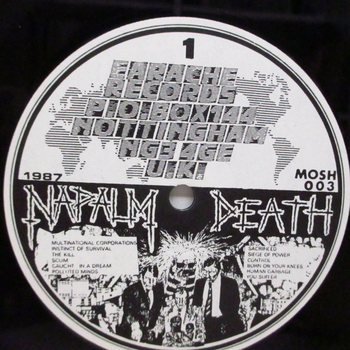 NAPALM DEATH (ナパーム・デス)  - Scum (UK '87 再発 LP/「オレンジ」ジャケ）インサート無し！