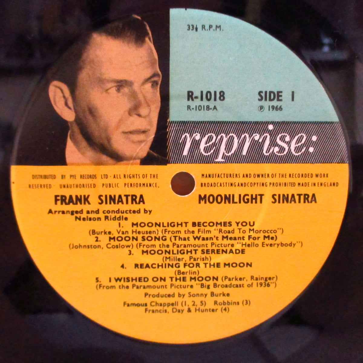 FRANK SINATRA  (フランク・シナトラ)  - Moonlight Sinatra (UK '66 オリジナル・モノラル LP/表面コーティング折り返しジャケ)