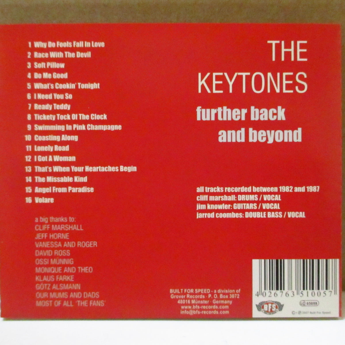 KEYTONES (キートーンズ)  - Further Back And Beyond - The Early Years Vol.2 (German オリジナル CD) '07年初期ベストアルバム第2弾