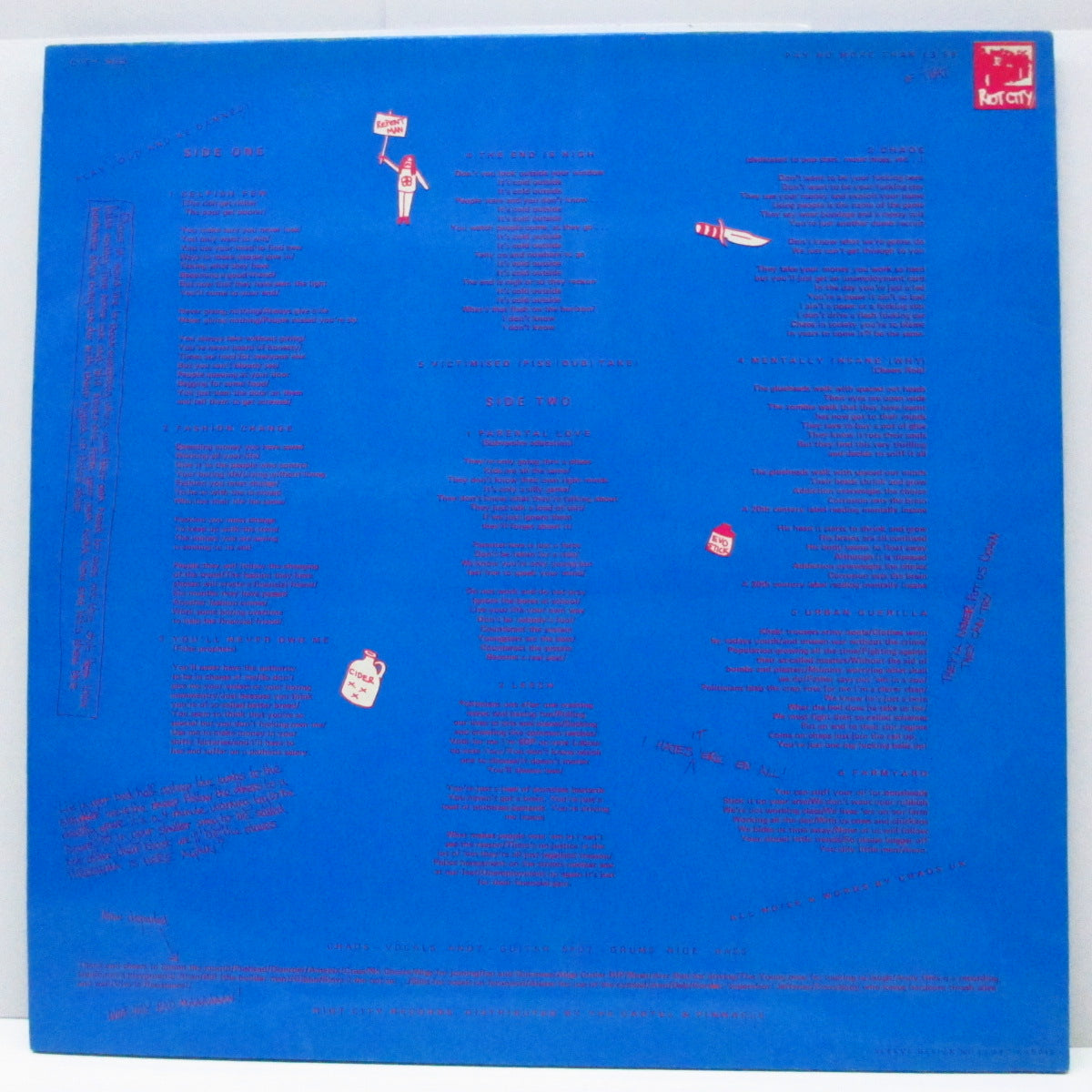 CHAOS U.K. (カオス U.K.)  - Chaos U.K. LP [1st] (UK オリジナル LP/両面コーティングジャケ) '83年ファースト！