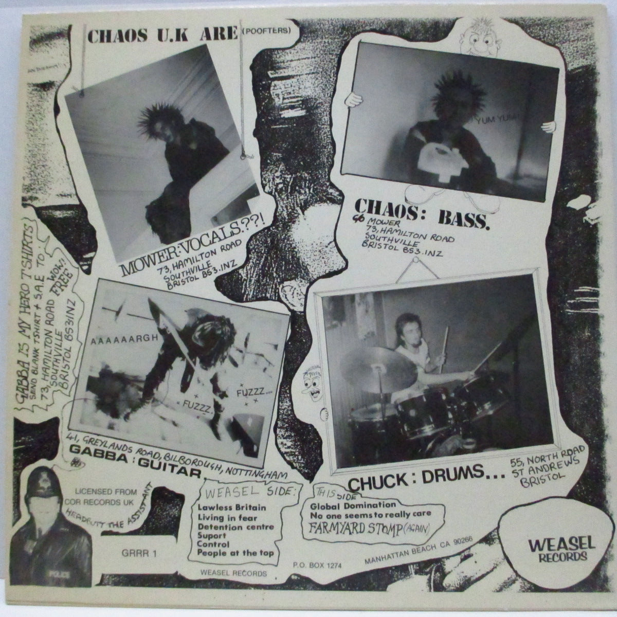 CHAOS U.K. (カオス U.K.)  - Short Sharp Shock (US '87 限定再発「マーブルヴァイナル」LP) '84年セカンド！