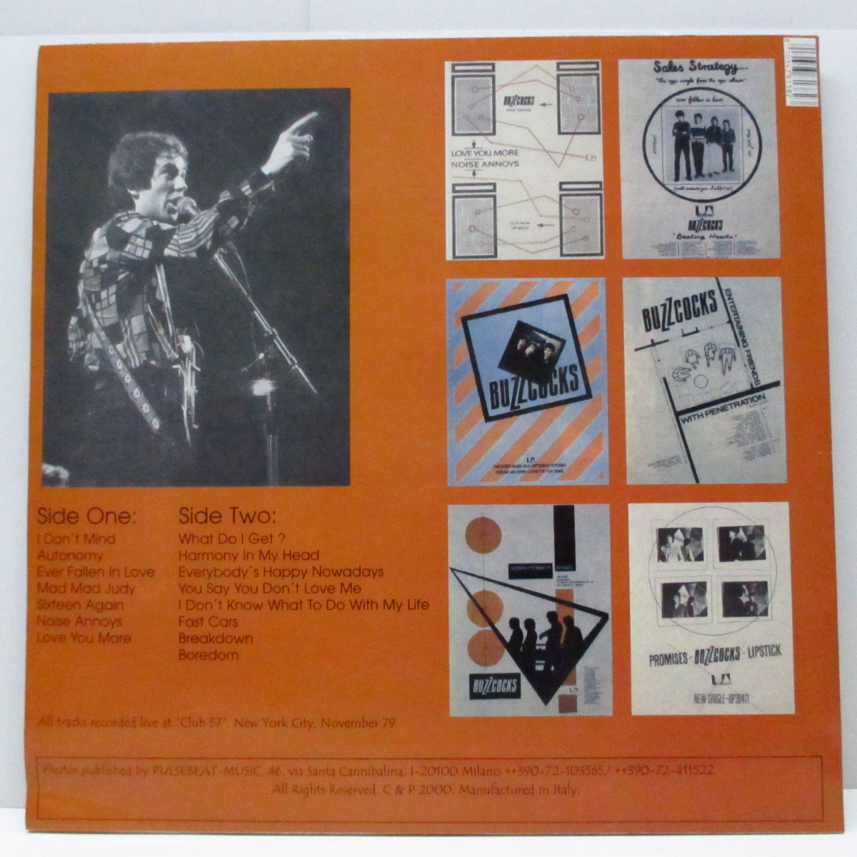 BUZZCOCKS (バズコックス)  - Another Razor In A Different Face : Live NYC, 79 (Italy '00 限定再発「180g」LP)「クラブ57」音質良好ライブ !