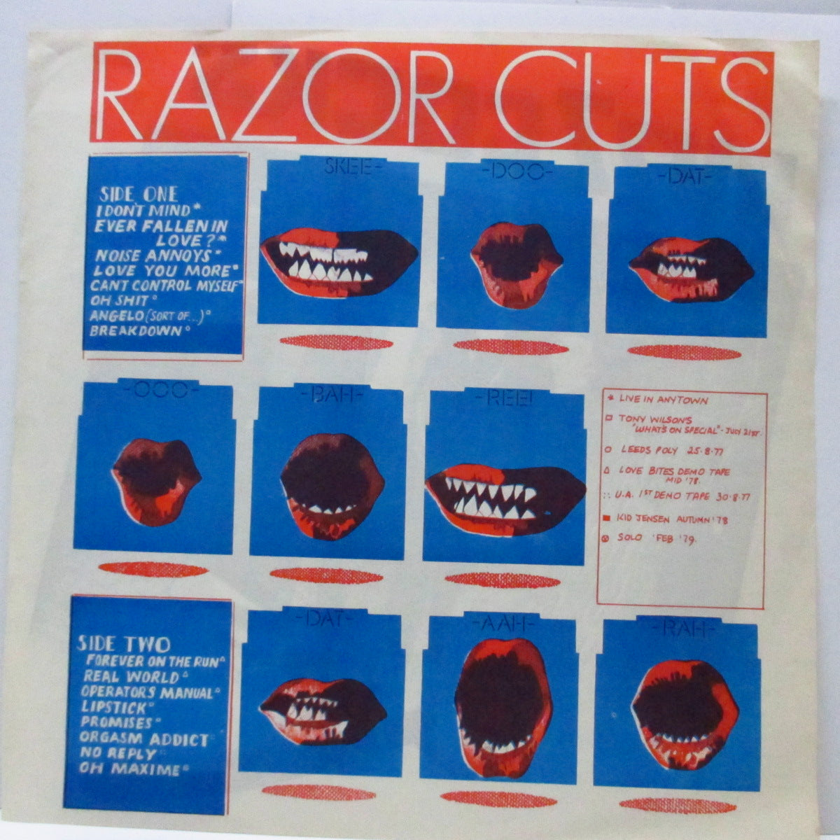 BUZZCOCKS (バズコックス)  - Razor Cuts (UK 80's 限定再発「クリアヴァイナル」LP) 初期レアトラックコレクション !