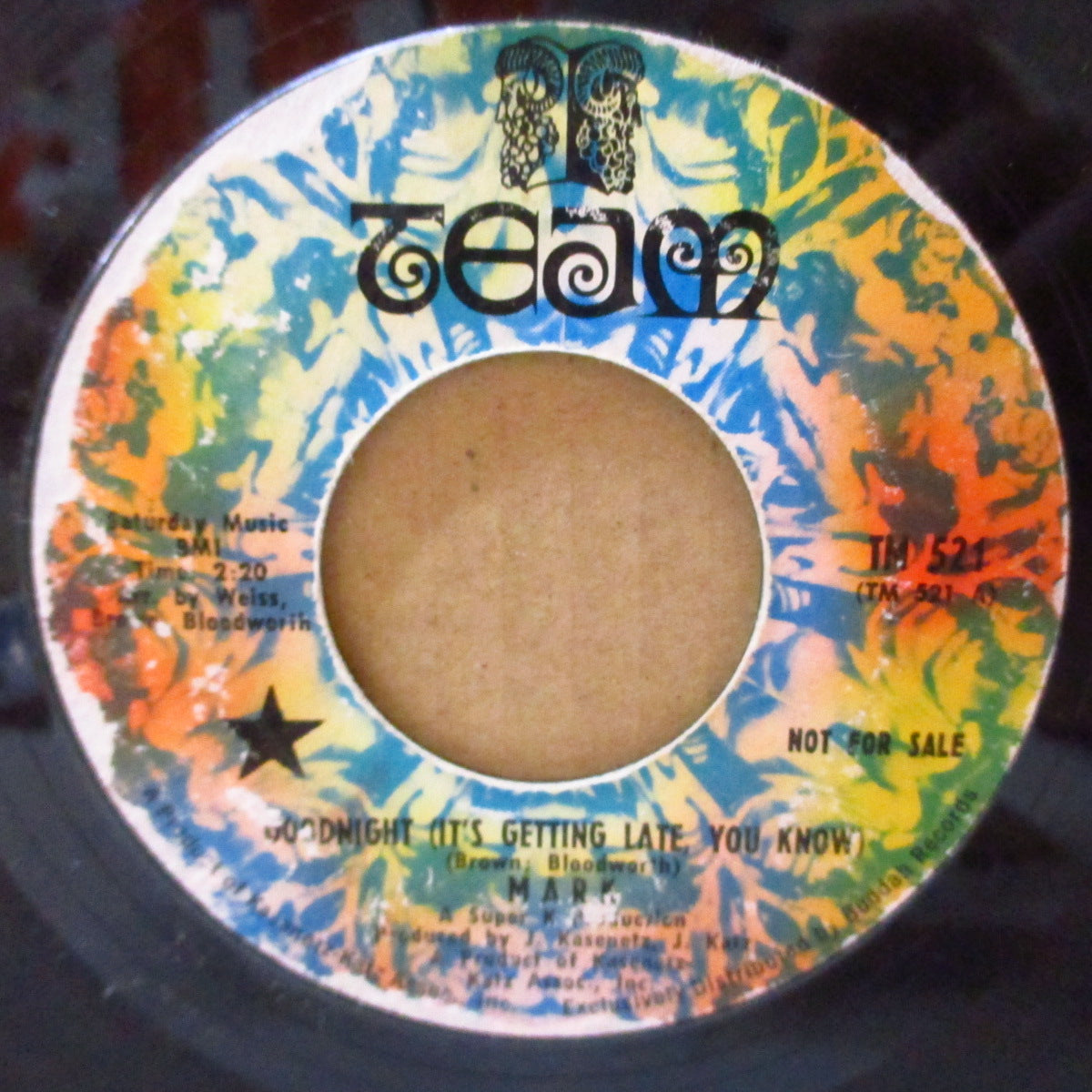 MARK (Gutkowski = 1910 Fruitgum Company) (マーク )  - Goodnight (It's Getting Late, You Know) (US '69 プロモ・ラベ 7インチ)1910 Fruitgum Companyのマーク・ガトコウスキーのソロ・哀愁美メロ・バブルガム