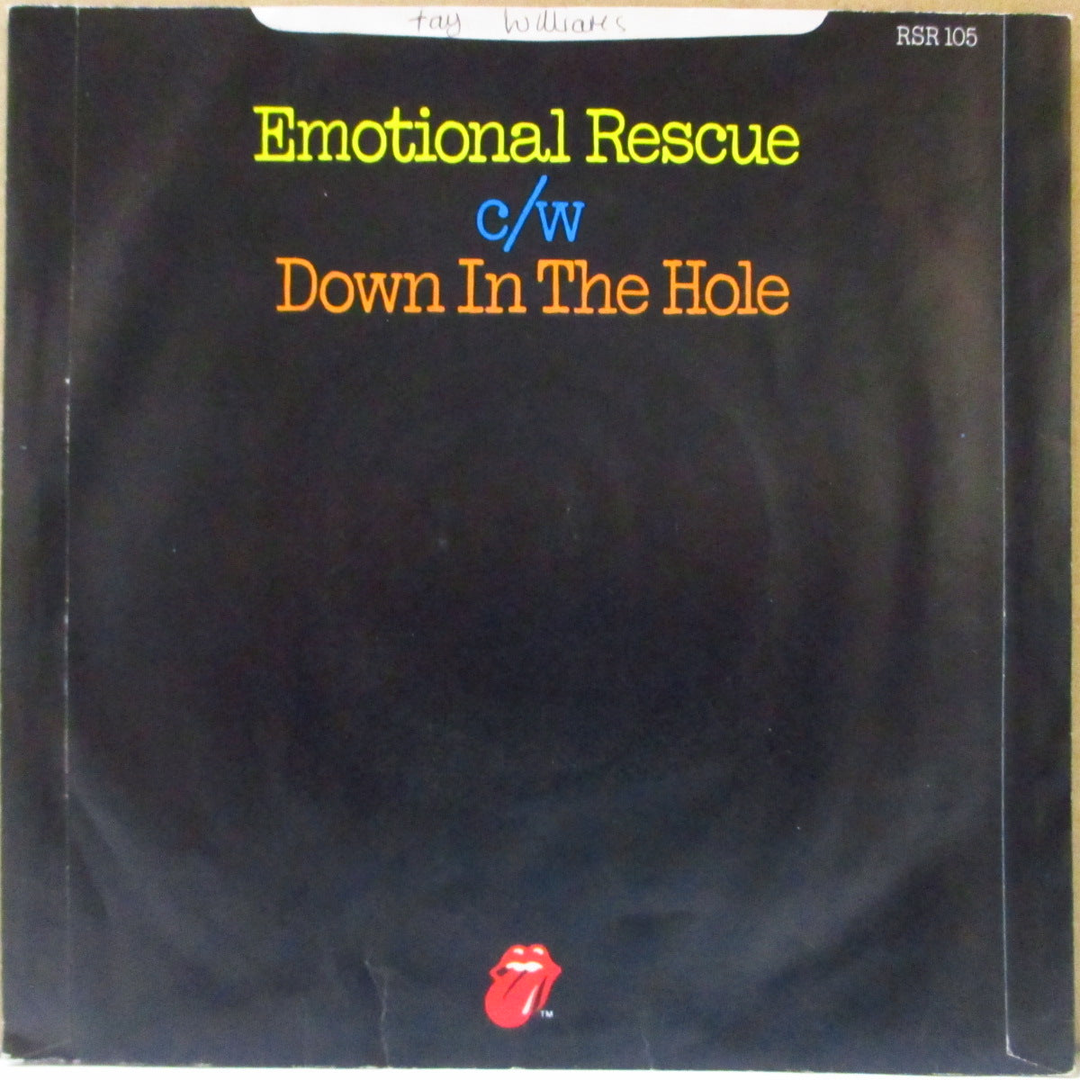 ROLLING STONES (ローリング・ストーンズ)  - Emotional Rescue (UK '80 オリジナル「ラウンドセンター」 7インチ+光沢ソフト紙ジャケ)
