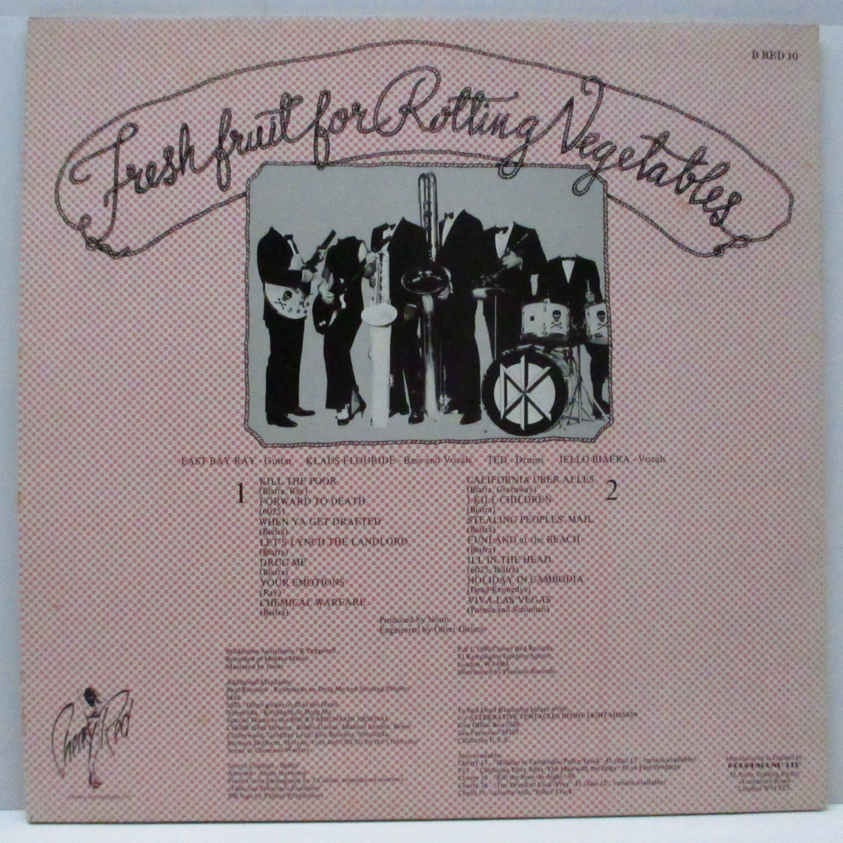 DEAD KENNEDYS (デッド・ケネディーズ)  - Fresh Fruit For Rotting Vegetables (UK '81 再発「黒盤」LP+ポスター/「ピンクのドット柄」＆「顔無」裏ジャケ）'80年ファースト！