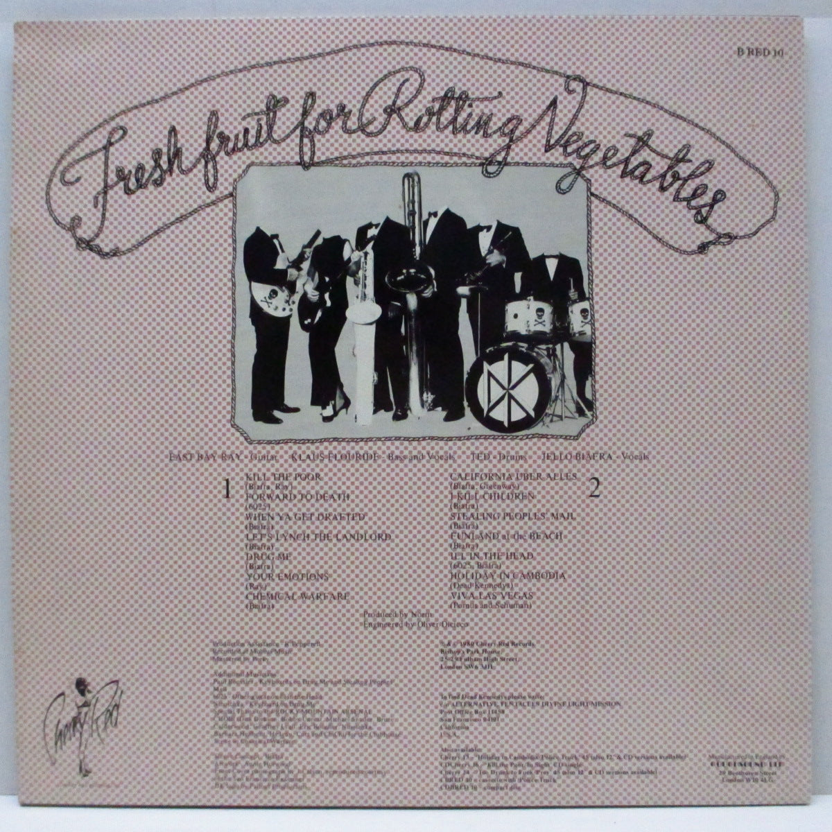 DEAD KENNEDYS (デッド・ケネディーズ)  - Fresh Fruit For Rotting Vegetables (UK '88 再発「黒盤」LP+ポスター/「ピンクのドット柄」＆「顔無」裏ジャケ）'80年ファースト！