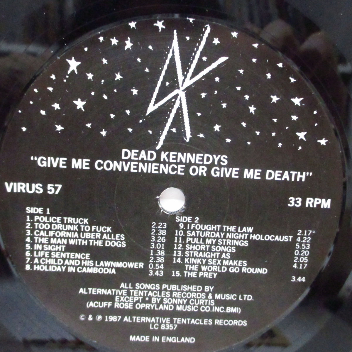 DEAD KENNEDYS (デッド・ケネディーズ)  - Give Me Convenience Or Give Me Death (UK オリジナル「マルーン＆ブラック」ラベ LP+FLEXI、ブックレット）