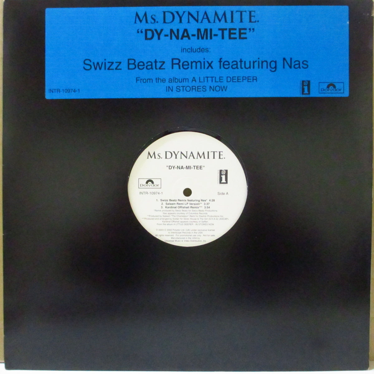 MS. DYNAMITE (ミス・ダイナマイト)  - Ry-Na-Mi-Tee (US '03 プロモ6バージョン収録33回転 12インチ/レアステッカー付きダイカットスリーブ)