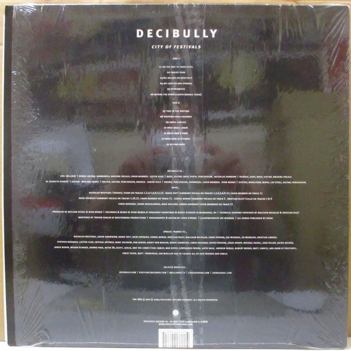 DECIBULLY (ディシブリー)  - City Of Festivals (US 限定「ワインレッドヴァイナル」 LP/レアステッカー付き光沢ジャケ) '03年2ndアルバム
