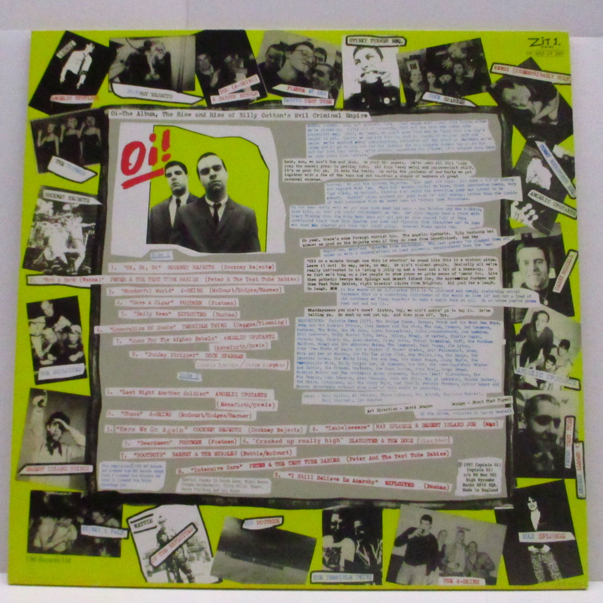 V.A. (80's UK Oi!コンピ！)  - Oi! The Album (UK '97 限定再発「イエローヴァイナル」LP+ステッカー付きジャケ/AHOY LP 72)