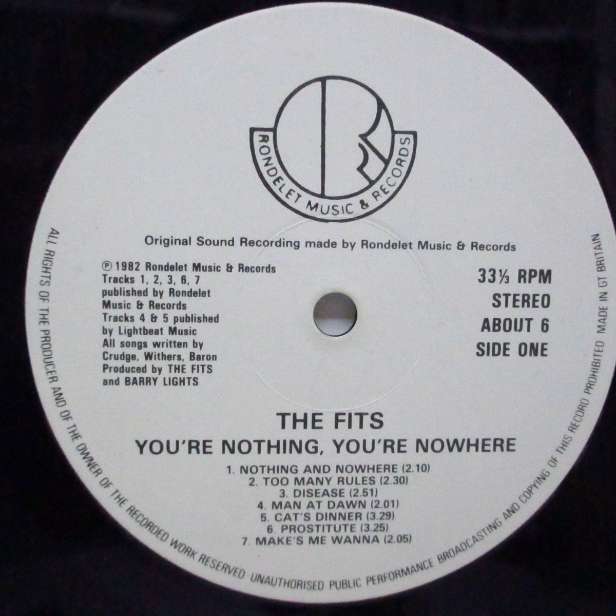 FITS, THE (ザ ・フィッツ)  - You're Nothing You're Nowhere (UK オリジナル LP+インナー) '82年ファースト！