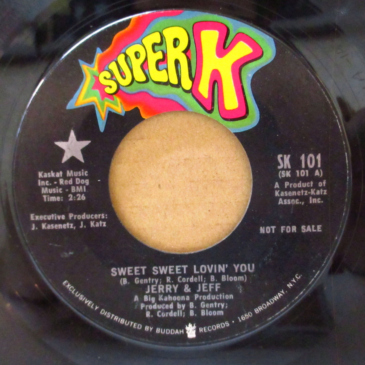 JERRY ＆ JEFF (ジェリー＆ジェフ = カセネッツ・カッツの覆面ユニット)  - Sweet Sweet Lovin' You (US '68 プロモ・クレジット・ラベ 7インチ)美メロ・バブルガム・ノーザン！