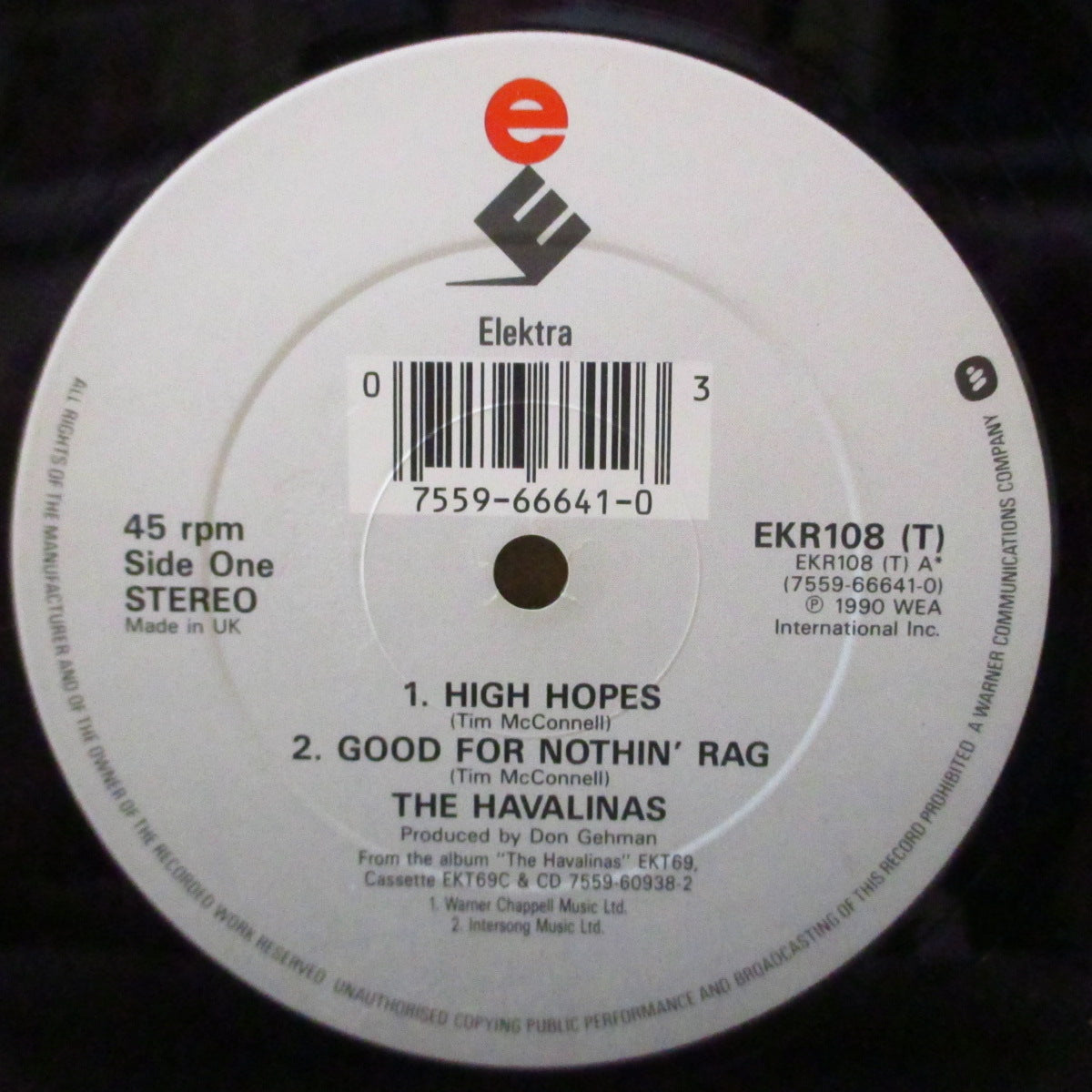 HAVALINAS (ハヴァリナス)  - High Hopes +3 (UK '90 オリジナル4曲入り 12インチ+フォトカード/光沢折り返しジャケ)