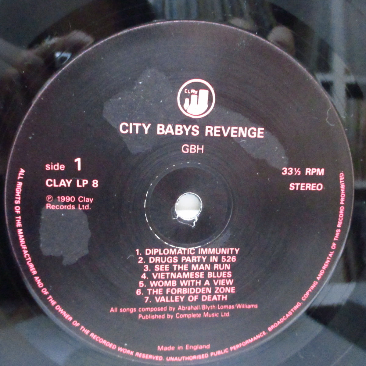 Charged G.B.H (チャージド G.B.H)  - City Babys Revenge (UK '90 再発「ピンクロゴ」ラベ LP/バーコード有ジャケ）'83年セカンド！