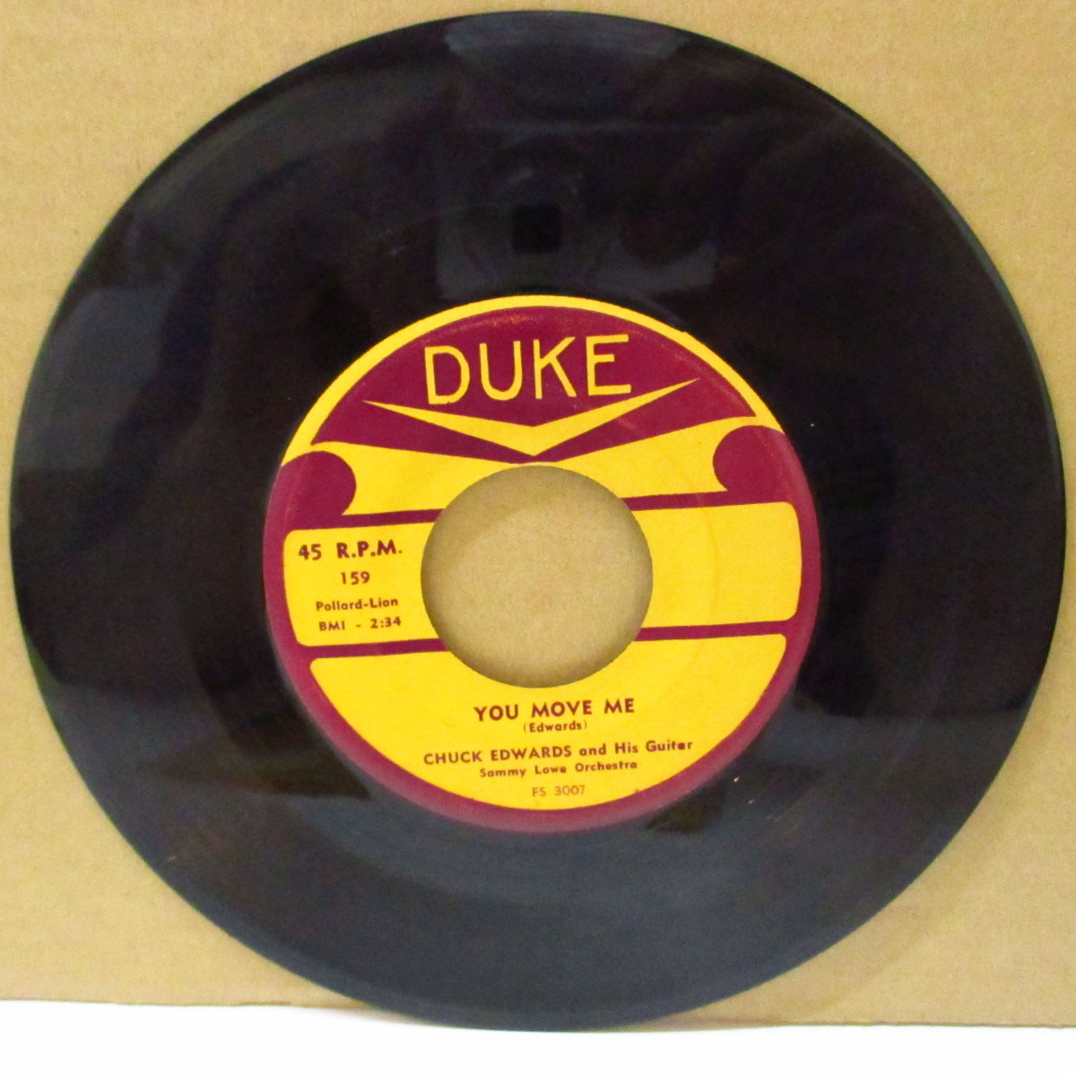 CHUCK EDWARDS (チャック・エドワーズ)  - You Move Me / If You Love Me (US '56 オリジナル 7インチ)ストロール R&B！