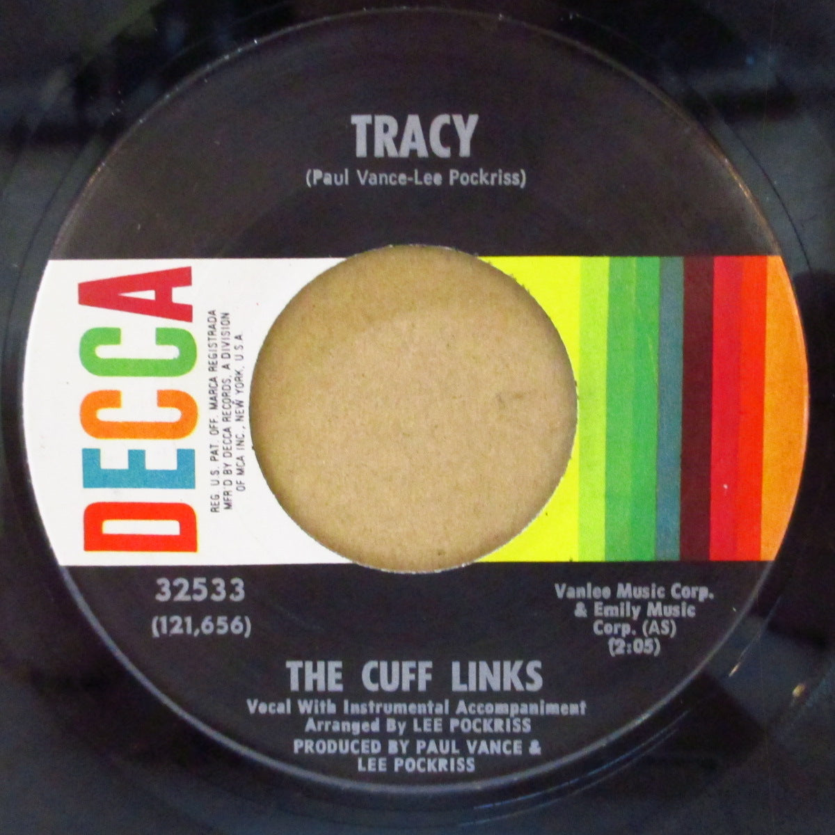 CUFF LINKS, THE (ザ・カフ・リンクス)  - Tracy / Where Do You Go？(US '69 オリジナル7インチ)ソフトロック・クラシック！