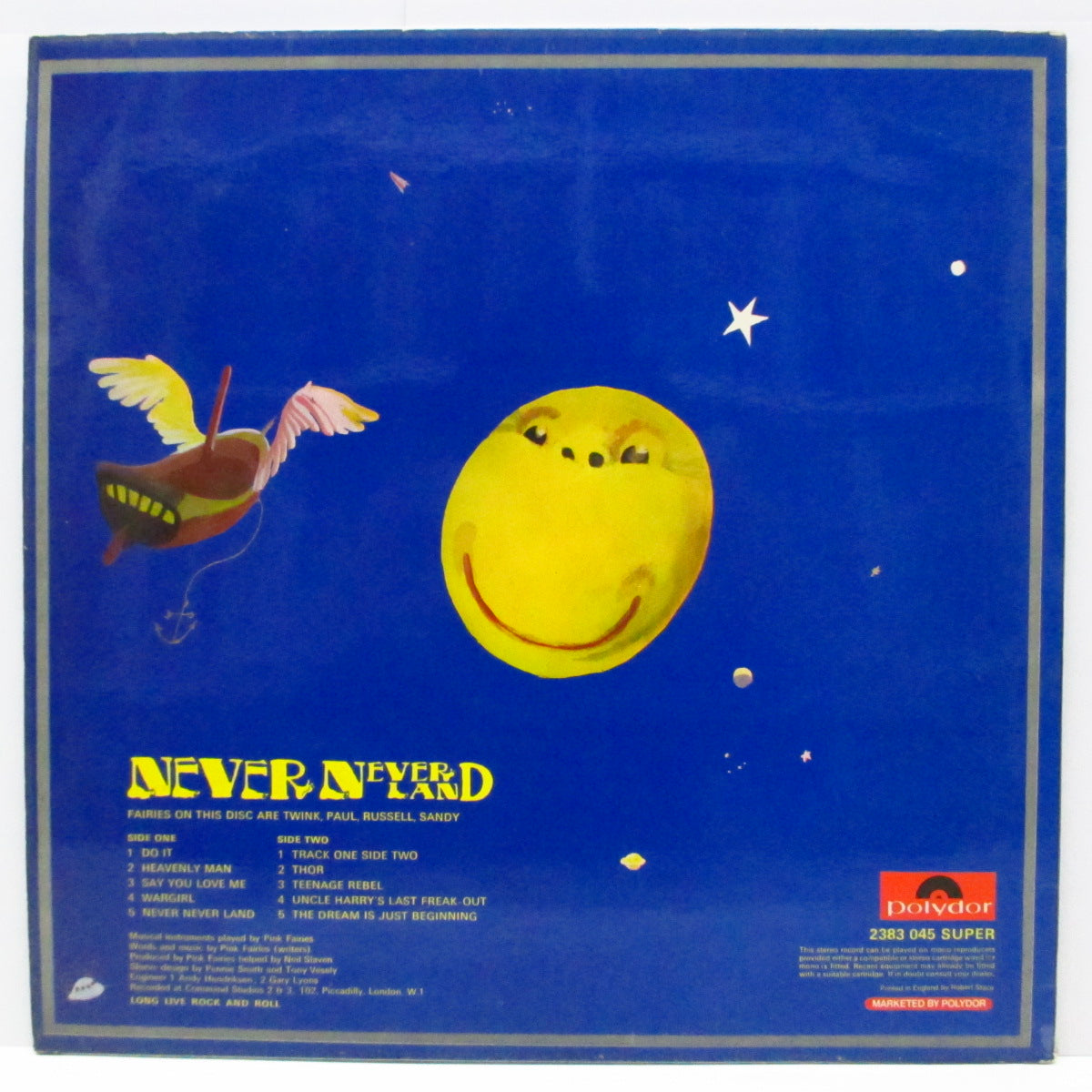 PINK FAIRIES (ピンク・フェリーズ)  - Never Never Land (UK '71 セカンドプレス「黒盤」LP/両面コーティングジャケ）デビューアルバム !