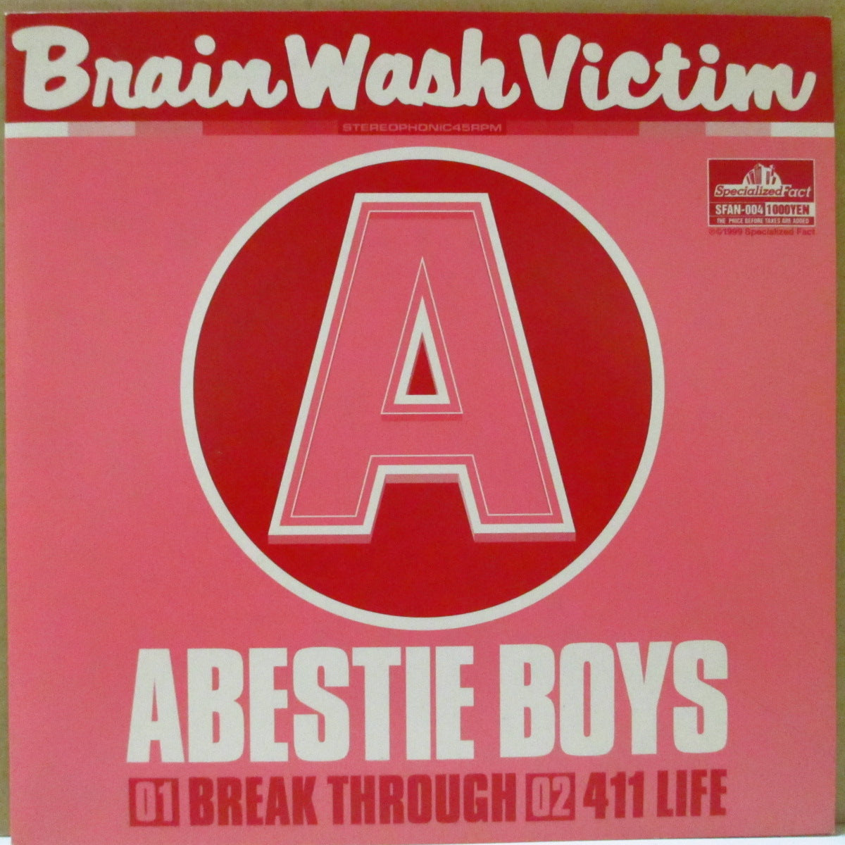 ABESTIE BOYS / CHANIWA (アベスティー・ボーイズ / チャニワ)  - Brain Wash Victim (Japan '99 オリジナル3曲入りスプリット 7インチ+インサート/光沢ソフト紙ジャケ)