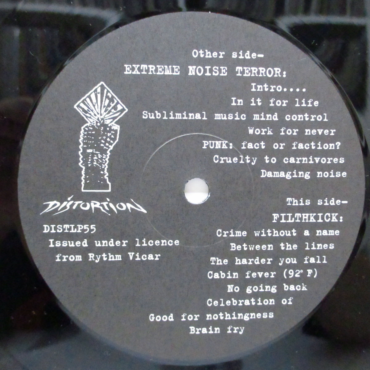 EXTREME NOISE TERROR / FILTH KICK (エクストリーム・ノイズ・テラー / フィルス・キック)  - In It For Life (Sweden '99 再発「ブラックヴァイナル」LP+インサート/DISTLP55）