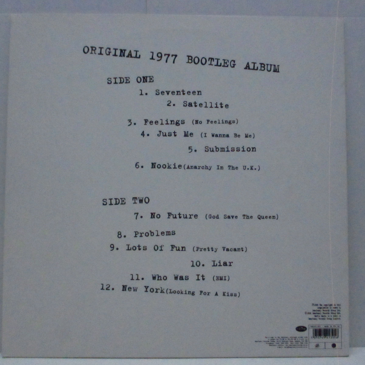 SEX PISTOLS (セックス・ピストルズ)  - Spunk (UK '06 限定再発「ホワイトヴァイナル」LP+インサート)