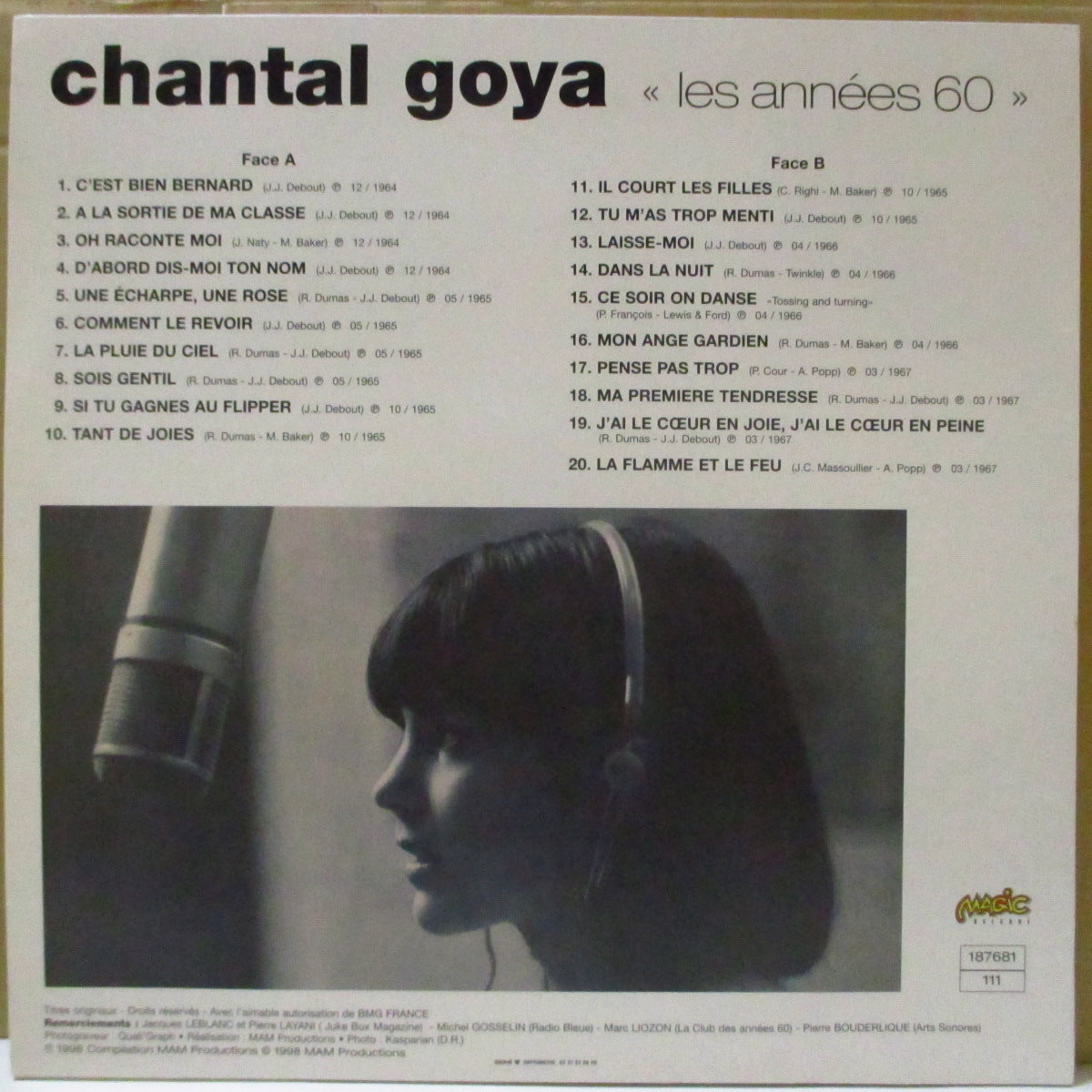 CHANTAL GOYA (シャンタル・ゴヤ)  - Les Années 60 (フランス '98 オリジナル LP) 60's フレンチ・アイドル、ベスト全20曲！
