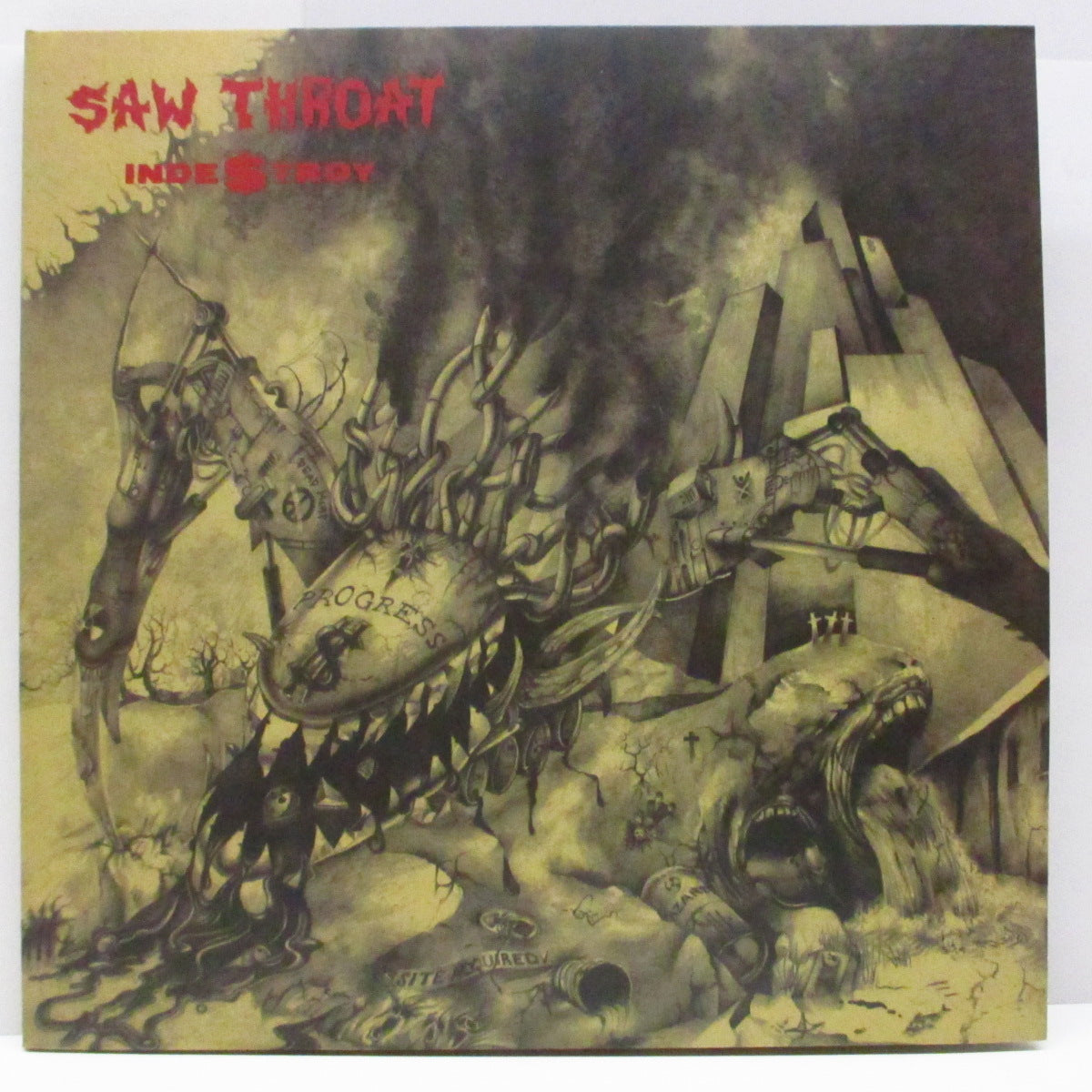 SORE THROAT (Saw Throat) (ソウ・スロウト)  - Inde$troy (Italy '20 150枚限定再発「赤/黒ヴァイナル」2xLP+ブックレット/見開ジャケ) Die Hard Edition !