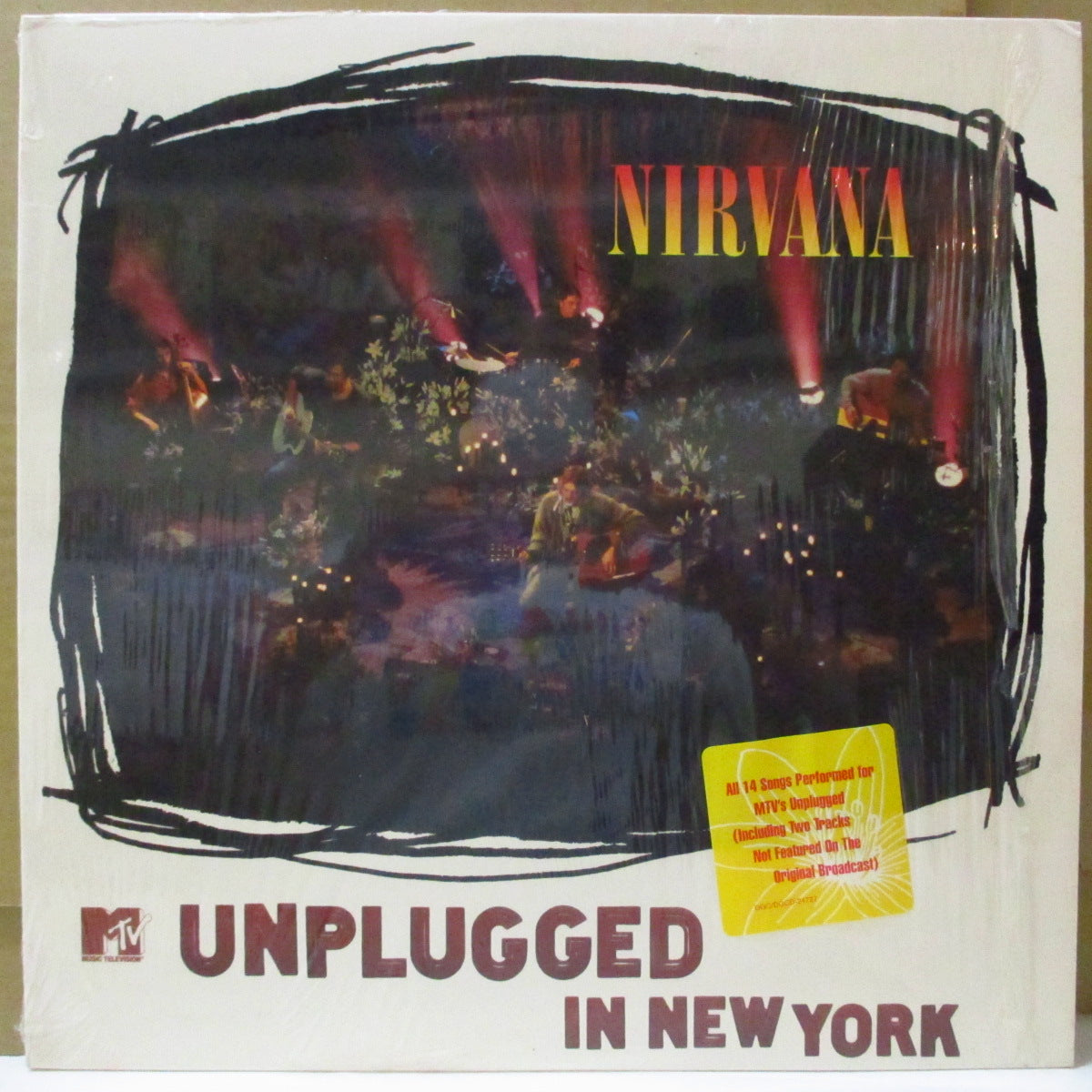 NIRVANA (ニルヴァーナ)  - MTV Unplugged In New York (US オリジナル限定ホワイトヴァイナル LP+インナー/レアステッカー付き光沢ジャケ) '94年米初回「白盤」！